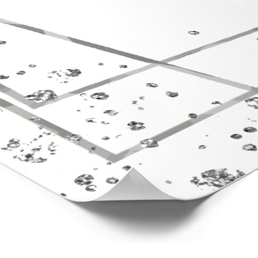 Quinceañera Paarse Lila Floral Silver Butterflies Poster (Hoek)