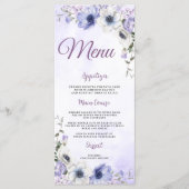 Quinceañera Paarse Lila Floral Tiara Butterflies Menu (Voorkant)