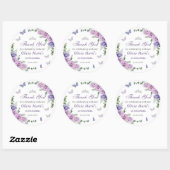 Quinceañera Paarse Lila Floral Tiara Butterflies Ronde Sticker (Vel)