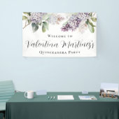 Quinceanera Paarse Lila lentebloem Welkom Spandoek (Beurs)