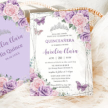 Quinceañera Paarse Lila roze bloemvlinders