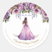 Quinceañera Paarse Lila Sticker (Voorkant)