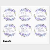 Quinceanera Paarse Peri Bloemen Dank u Ronde Sticker (Vel)