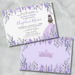 Quinceañera Paarse Sering Bloemenkroon Prinses Kaart