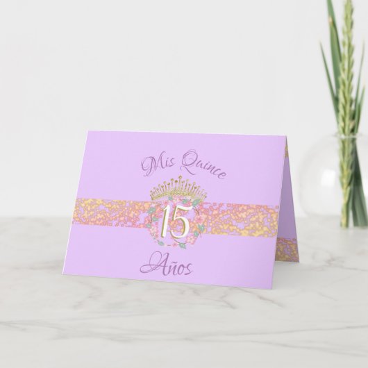 Quinceanera Paarse Sering Elegante Spaans (Voorkant)