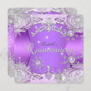 Quinceanera Paarse Winter Wonderland Kaart