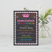 Quinceañera Papel Picado Fiesta Kaart (Staand voorkant)