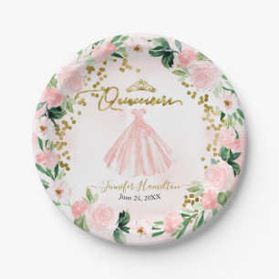 Quinceanera Papieren Borden Blush Bloemendecor Roz Bordje