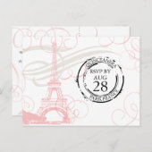 Quinceanera | Parijs Boarding Pass RSVP Uitnodiging Briefkaart (Voorkant / Achterkant)