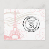 Quinceanera | Parijs Boarding Pass RSVP Uitnodiging Briefkaart (Voorkant)