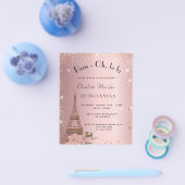 Quinceanera Paris blush roze budget uitnodiging Flyer (Enkel)