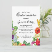 Quinceanera Party Aloha Tropical Luau Tiki Invite Kaart (Staand voorkant)