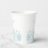 Quinceanera Party Blauw Wit Sneeuwvlok Custom Papieren Bekers (Links)