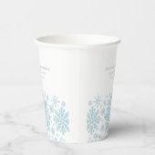 Quinceanera Party Blauw Wit Sneeuwvlok Custom Papieren Bekers (Rechts)