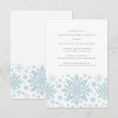 Quinceanera Party Blauw Wit Sneeuwvlok Winter Kaart (Voorkant / Achterkant)