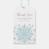 Quinceanera Party Blauwe Sneeuwvlok Dank u wel Cadeaulabel (Achterkant)