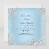 Quinceanera Party Blue Silver Snowflakes Kaart (Achterkant)