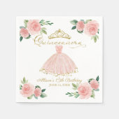 Quinceanera Party Blush Gown Roze Bloemenservetten Servet (Voorkant)