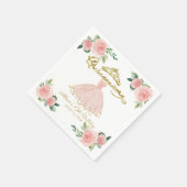Quinceanera Party Blush Gown Roze Bloemenservetten Servet (Hoek)