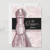 Quinceanera Party Blush Pink and White Roses Kaart (Voorkant)