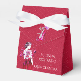 Quinceanera Party Chic Hot Pink Red Bedankdoosjes