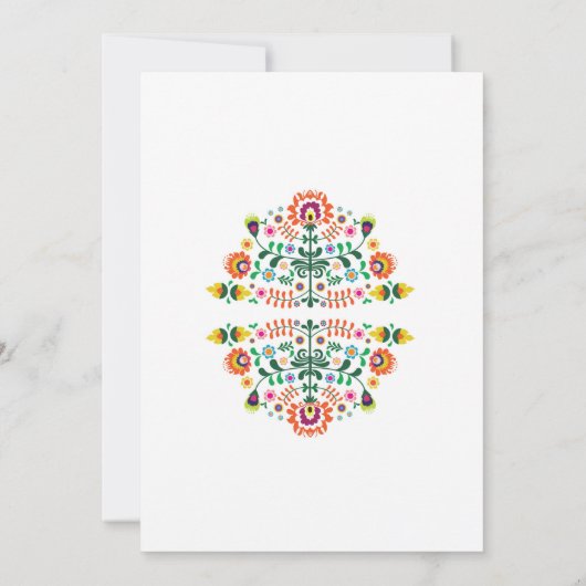 Quinceanera Party Floral Fiesta Mexican Birthday Kaart (Achterkant)