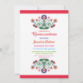 Quinceanera Party Floral Fiesta Mexican Birthday Kaart (Voorkant)