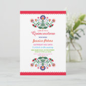 Quinceanera Party Floral Fiesta Mexican Birthday Kaart (Staand voorkant)