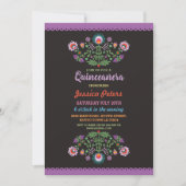 Quinceanera Party Floral Fiesta Mexican Birthday Kaart (Voorkant)