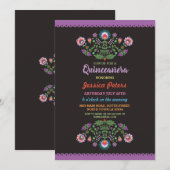 Quinceanera Party Floral Fiesta Mexican Birthday Kaart (Voorkant / Achterkant)