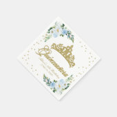 Quinceanera Party Gouden Tiara Baby Blauwe Bloemen Servet (Hoek)