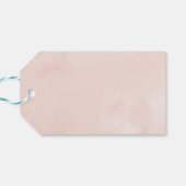 Quinceanera Party Gouden Tiara Blush Roze Bloemen  Cadeaulabel (Achterkant Horizontaal)