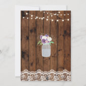 Quinceanera Party Hout Kant Bloemen Potje Uitnodig Kaart (Achterkant)