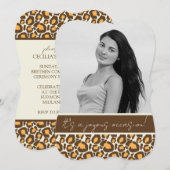 Quinceanera Party Invitation (Cheetah Print) Kaart (Voorkant / Achterkant)