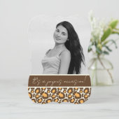 Quinceanera Party Invitation (Cheetah Print) Kaart (Staand voorkant)