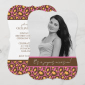 Quinceanera Party Invitation (Cheetah Print) Kaart (Voorkant / Achterkant)