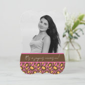 Quinceanera Party Invitation (Cheetah Print) Kaart (Staand voorkant)