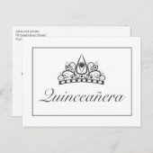Quinceañera Party Kroonaankondiging Uitnodiging (Voorkant / Achterkant)