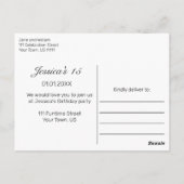 Quinceañera Party Kroonaankondiging Uitnodiging (Achterkant)