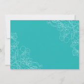 Quinceanera Party Met Foto - Turquoise Bloemen Kaart (Achterkant)
