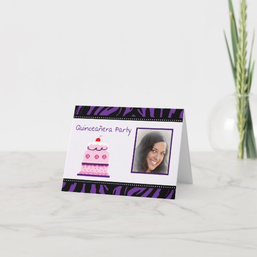 Quinceanera Party Photo Invitation Kaart (Voorkant)
