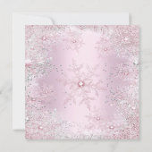 Quinceanera Party Pink Silver Winter Wonderland Kaart (Achterkant)