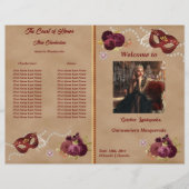 Quinceañera Party-programma Rode Maskerade Masker (Voorkant)