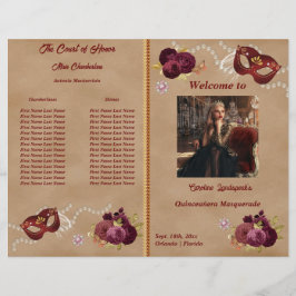 Quinceañera Party-programma Rode Maskerade Masker