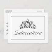 Quinceañera Party RSVP Aankondiging Uitnodiging (Voorkant / Achterkant)