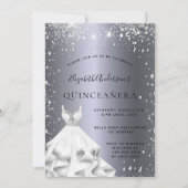 Quinceanera party Silver-jurk glitter Kaart (Voorkant)
