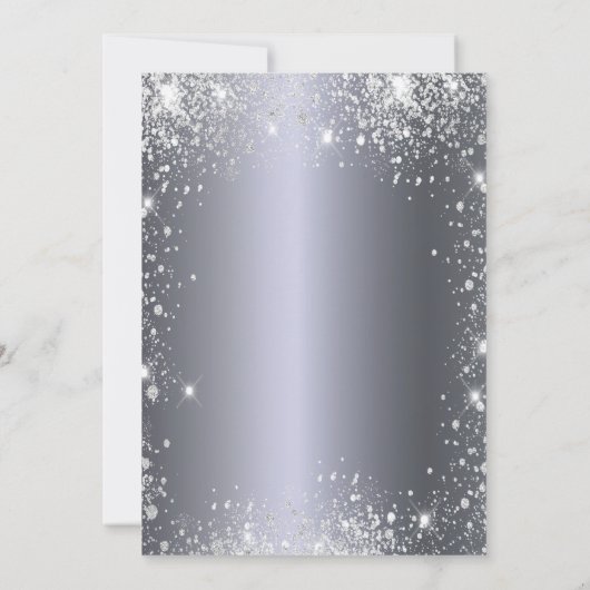 Quinceanera party Silver-jurk glitter Kaart (Achterkant)