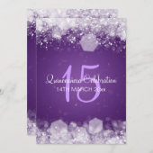 Quinceañera Party Sparging Night Paars Kaart (Voorkant / Achterkant)