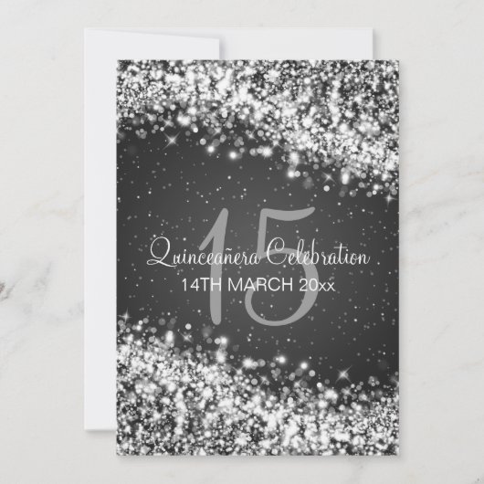 Quinceañera Party Sparging Wave Black Kaart (Voorkant)