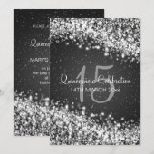 Quinceañera Party Sparging Wave Black Kaart (Voorkant / Achterkant)